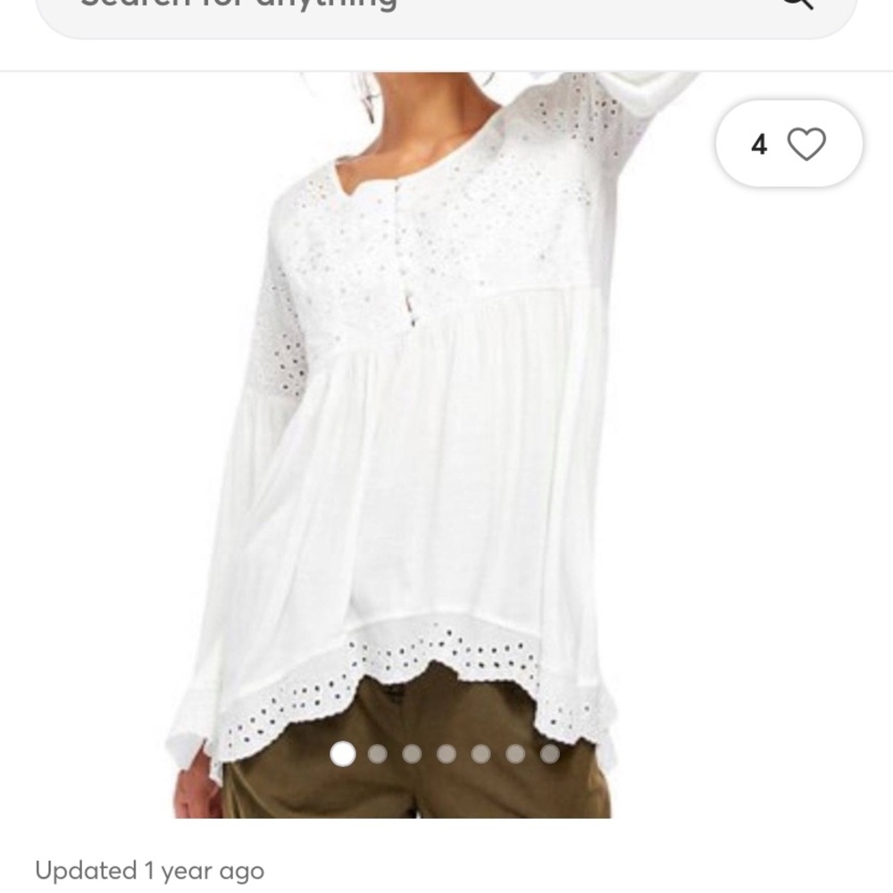 Free People NWT White Lace Top